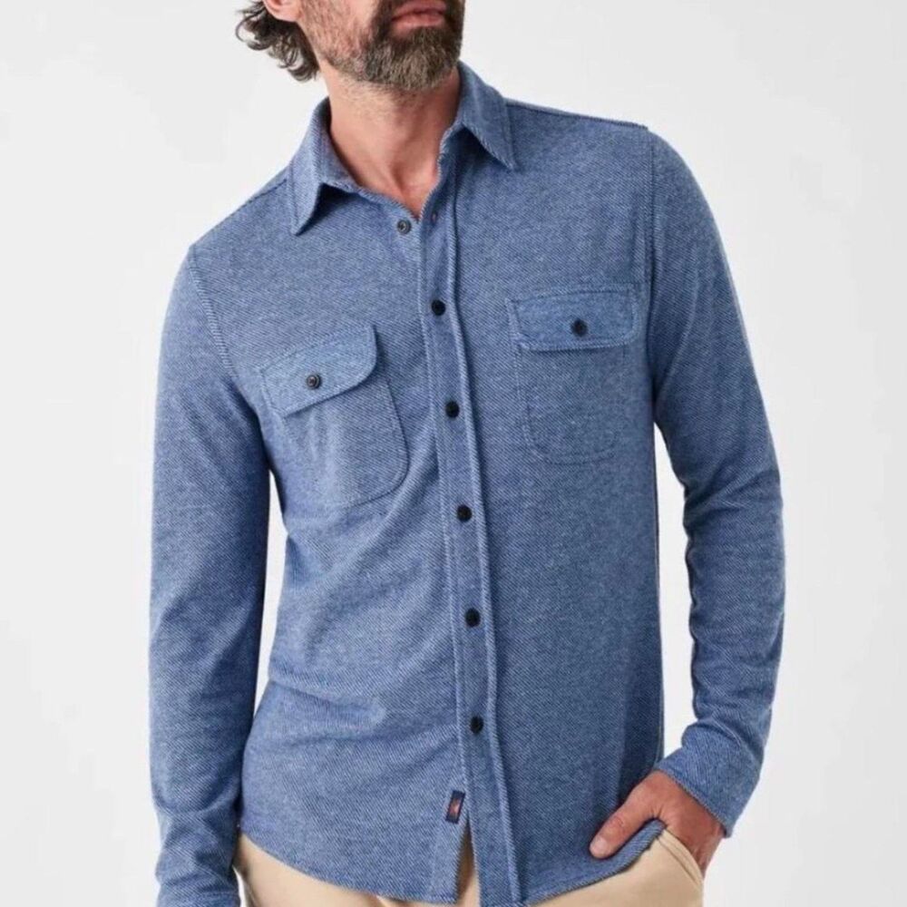 Faherty Men’s XL Legend Sweater Shirt Button Up Size XL Blue